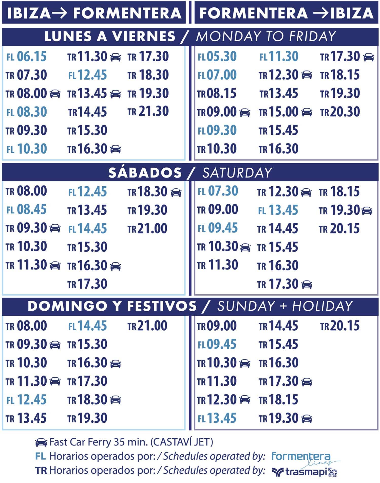 Horarios ferry Ibiza Formentera